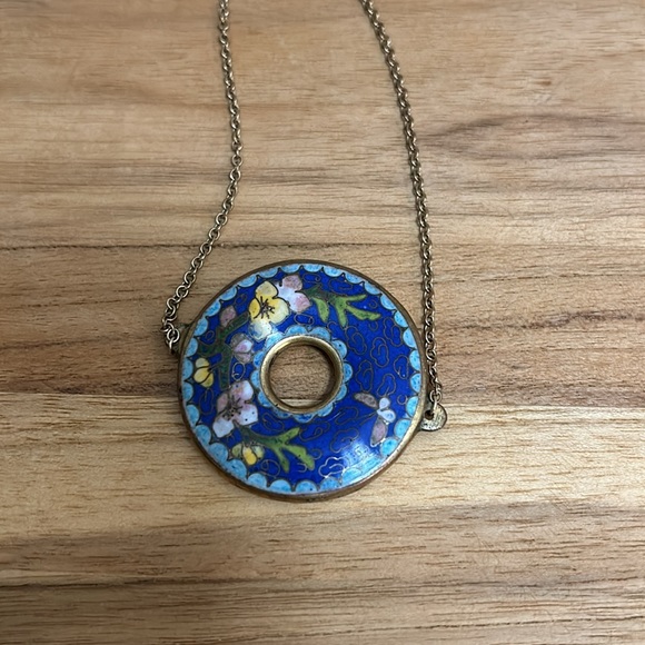 Vintage Cloisonné Necklace - Picture 2 of 3